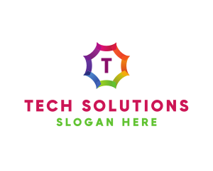 Solutions - Colorful Sunshine Letter logo design