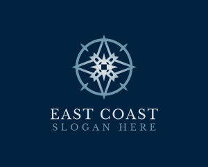 East - Circle Navigation Compass logo design