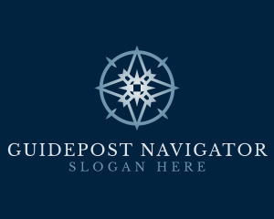 Circle Navigation Compass logo design