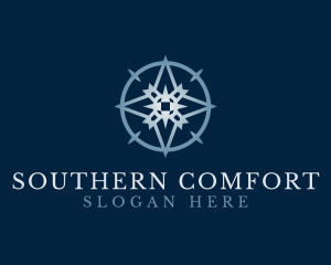 South - Circle Navigation Compass logo design