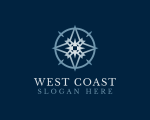 West - Circle Navigation Compass logo design