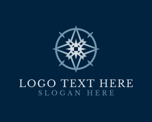 Locator - Circle Navigation Compass logo design