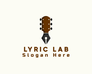 Guitar Songwriter Pen logo design