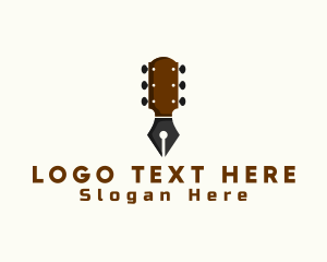 Concert - Guitar Songwriter Pen logo design