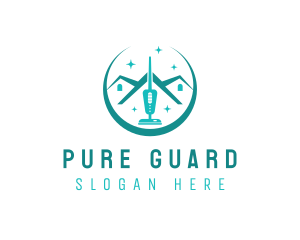 Vacuum House Cleaning Disinfection  logo design