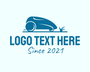 Lawn Care - Blue Lawn Mower logo design