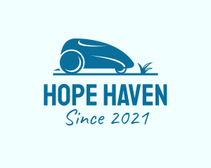 Lawn Care - Blue Lawn Mower logo design