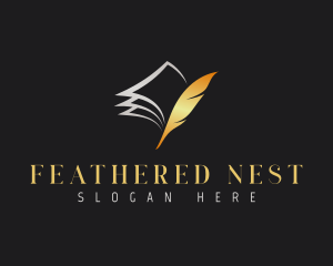 Feather Writing Quill logo design