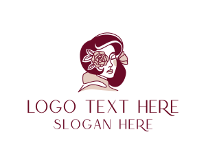 Blogger - Beautiful Woman Rose logo design