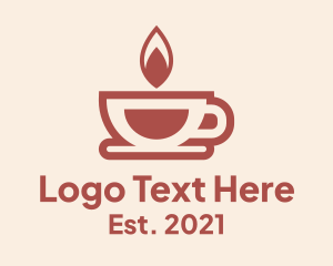 Tea Cup - Brown Cup Candle logo design