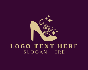 Chic - Fancy Floral Heels Shoe logo design