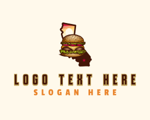 Bison Burger - California Snack Cheeseburger logo design