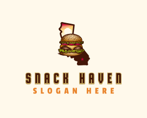 California Snack Cheeseburger logo design