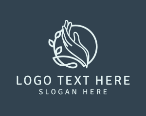 Therapist - Hand Massage Leaf logo design