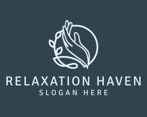 Massage - Hand Massage Leaf logo design