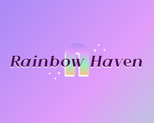 Psychedelic Rainbow Arch logo design