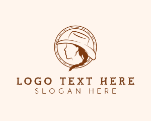 Western - Cowgirl Hat Buckaroo logo design