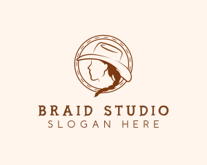 Braid - Cowgirl Hat Buckaroo logo design