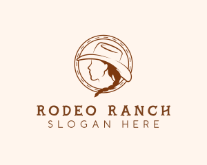 Cowgirl Hat Buckaroo logo design