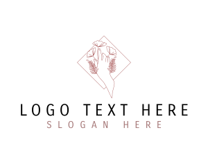 Bloom - Floral Hand Beauty logo design