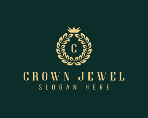 Crown Jewelry Wreath logo design