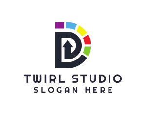 Twirl - Colorful Twirl D logo design