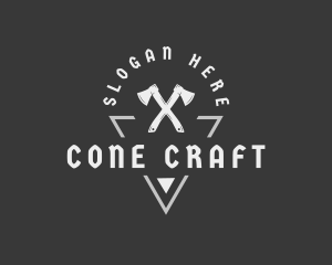 Woodworking Lumberjack Axe logo design