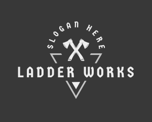 Woodworking Lumberjack Axe logo design