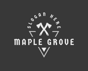 Woodworking Lumberjack Axe logo design