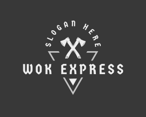 Woodworking Lumberjack Axe logo design