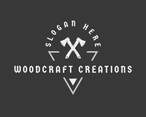 Woodworking Lumberjack Axe logo design