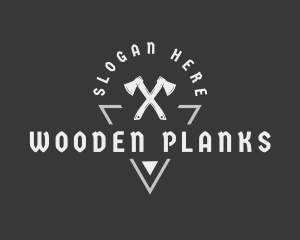 Woodworking Lumberjack Axe logo design