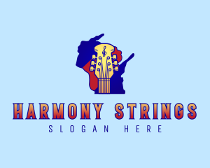 Wisconsin Rock Guitar logo design