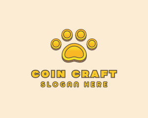 Money Coin Paw logo design