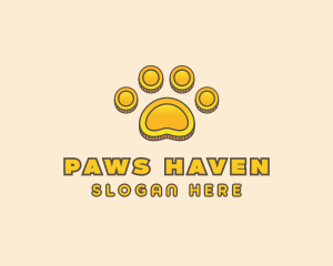 Money Coin Paw logo design