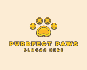 Money Coin Paw logo design