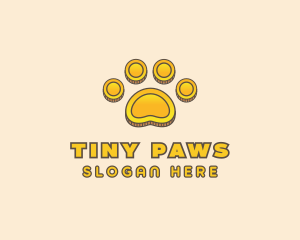 Money Coin Paw logo design