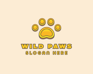 Money Coin Paw logo design