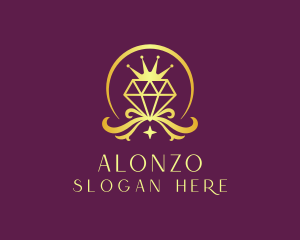 Diamond Crown Gemstone logo design