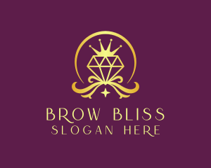 Diamond Crown Gemstone logo design