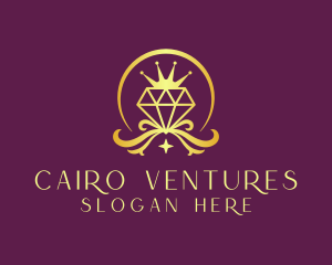 Diamond Crown Gemstone logo design