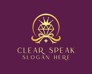 Diamond Crown Gemstone logo design