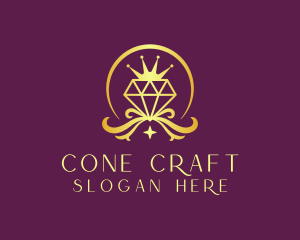 Diamond Crown Gemstone logo design