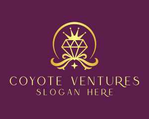 Diamond Crown Gemstone logo design