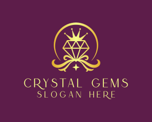 Diamond Crown Gemstone logo design