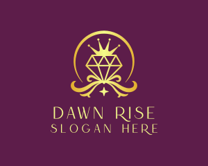 Diamond Crown Gemstone logo design