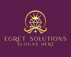 Diamond Crown Gemstone logo design