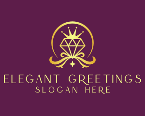 Diamond Crown Gemstone logo design