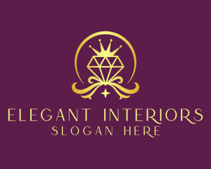 Diamond Crown Gemstone logo design