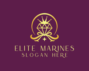 Diamond Crown Gemstone logo design